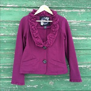 Anthro nick & Moe blazer with ruffle detail